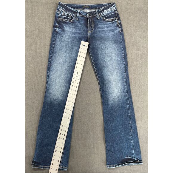 Silver Jeans Women 31x33 Blue Suki Slim Bootcut Mid Rise Stretch‎ Faded Denim - Picture 3 of 11